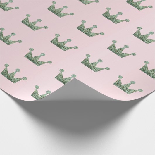 Kroonprins Princes Prince Mint Pink Cadeaupapier (Hoek)