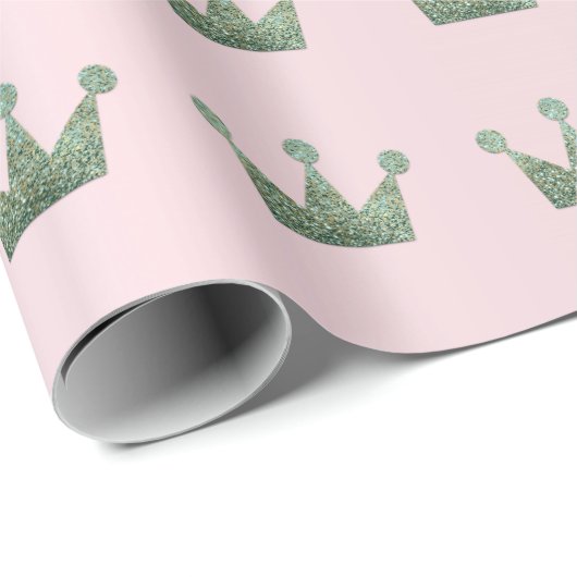 Kroonprins Princes Prince Mint Pink Cadeaupapier (Rol Hoek)