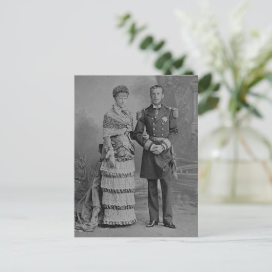 Kroonprins Rudolf van Oostenrijk en Stephanie Briefkaart (Staand voorkant)