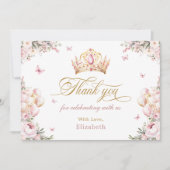 kroonprinses meisje verjaardag dank u kaart (Voorkant)