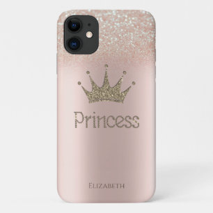 Kroonprinses, roze gouden glitter bokeh Case-Mate iPhone case