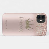 Kroonprinses Roze Gouden Glitter Druppels Bokeh Case-Mate iPhone Case (Achterkant (horizontaal))