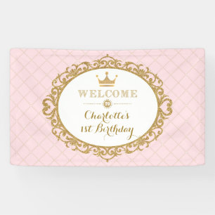 Kroonprinses verjaardagsfeest roze koninklijk welk spandoek