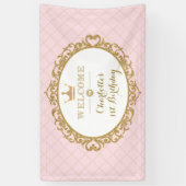 Kroonprinses verjaardagsfeest roze koninklijk welk spandoek (Verticaal)