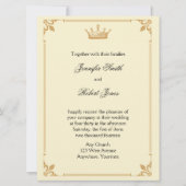 Kroonregentschap in Goud en Ivoor Bruiloft Kaart (Voorkant)