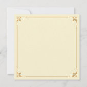 Kroonregentschap in goud en ivoor bruiloft uitnodi kaart (Achterkant)