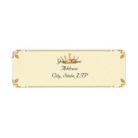 Kroonregentschap in Goud en Ivoor Etiket (Voorkant)