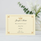 Kroonregentschap in goud en ivoor Save the Date (Staand voorkant)