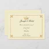 Kroonregentschap in goud en ivoor Save the Date (Voorkant / Achterkant)