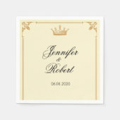 Kroonregentschap in Goud en Ivoor Servetten (Voorkant)