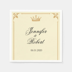 Kroonregentschap in Goud en Ivoor Servetten