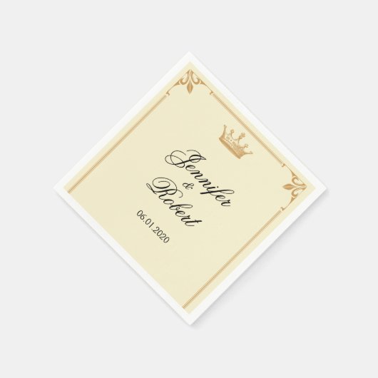 Kroonregentschap in Goud en Ivoor Servetten (Hoek)