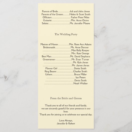 Kroonregentschap in Goud en Ivoor Trouwprogramma Programmakaart (Achterkant)