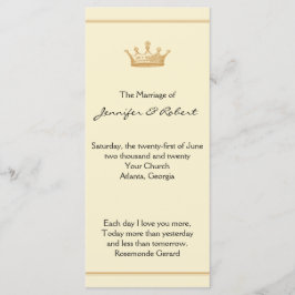 Kroonregentschap in Goud en Ivoor Trouwprogramma Programmakaart