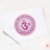Kroonroze chakra Classic Ronde Sticker, Glanzend Ronde Sticker (Envelop)