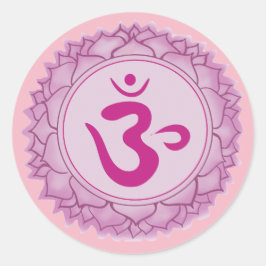 Kroonroze chakra Classic Ronde Sticker, Glanzend Sticker