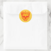 kroonschedel ronde sticker (Tas)