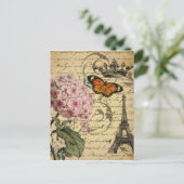 kroonschrift hydrangea vogel botanisch briefkaart (Staand voorkant)