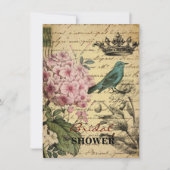 kroonschrift hydrangea vogel botanisch kaart (Voorkant)