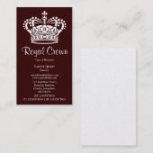Kroonsymbool 02 - Wit op donkerbruin (gouden Kaart Visitekaartje (Voorkant / Achterkant)