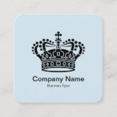 Kroonsymbool - zwart op Bleek blauw Vierkante Visitekaartje (Voorkant)