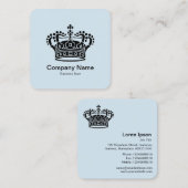 Kroonsymbool - zwart op Bleek blauw Vierkante Visitekaartje (Voorkant / Achterkant)