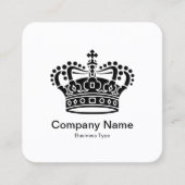 Kroonsymbool - Zwart op wit Vierkante Visitekaartje (Voorkant)