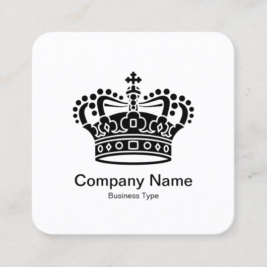 Kroonsymbool - Zwart op wit Vierkante Visitekaartje (Voorkant)