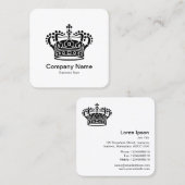 Kroonsymbool - Zwart op wit Vierkante Visitekaartje (Voorkant / Achterkant)
