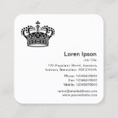 Kroonsymbool - Zwart op wit Vierkante Visitekaartje (Achterkant)
