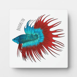 Kroontail betta vis cartoon illustratie fotoplaat