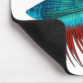 Kroontail betta vis cartoon illustratie muismat (Hoek)