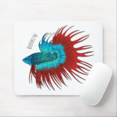 Kroontail betta vis cartoon illustratie muismat (Met muis)