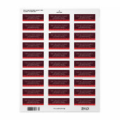 Kroontjes bordeauxrood kerst retouradres etiket (Full Sheet)