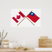 Kroonvlaggen van Canada en Taiwan Poster (Keuken)