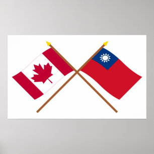Kroonvlaggen van Canada en Taiwan Poster
