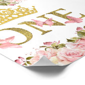 Kroonvlinders Roze Bloemen Hoogstoel teken Poster (Hoek)