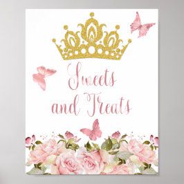Kroonvlinders Roze Bloemen Sweets & Treats Poster