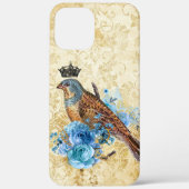kroonvogel Blauwe Floral Case-Mate iPhone Case (Achterkant)