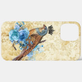 kroonvogel Blauwe Floral Case-Mate iPhone Case (Achterkant (horizontaal))