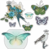 kroonvogels en vlinders sticker (Voorkant)