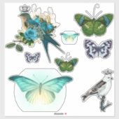  kroonvogels en vlinders sticker (Vel)