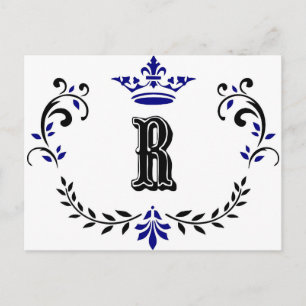 Kroonweimonogram "R" Briefkaart