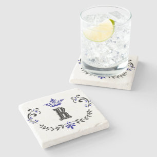 Kroonweimonogram "R" Stenen Onderzetter