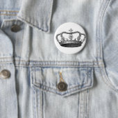 Kroonzwart en wit Ronde Button 5,7 Cm (In situ)