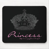 Kroonzwart/roze mousepad muismat (Voorkant)