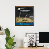 Kropcirkel ufo-poster poster (Thuiskantoor)