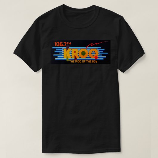 KROQ 106.7 1980s Los Angeles new wave alternative T-shirt (Design voorkant)