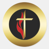 KROS EN VLAK RONDE STICKER (Voorkant)