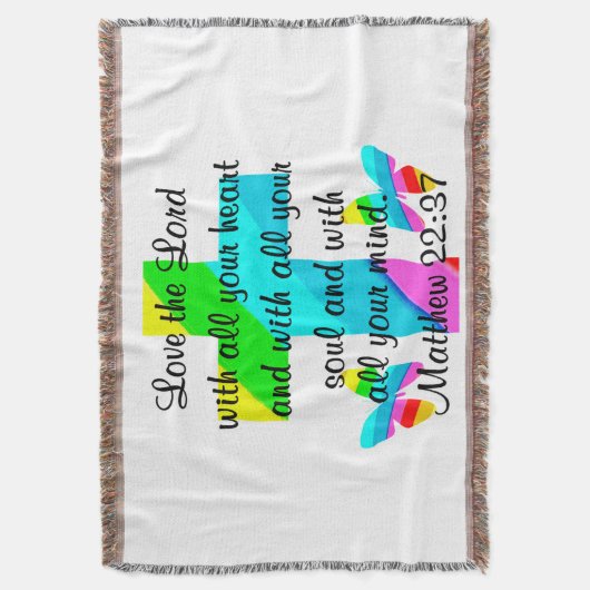 KROSS- EN BUTTERFLY-MATTHEW 22:37-ONTWERP DEKEN (Voorkant Verticaal)